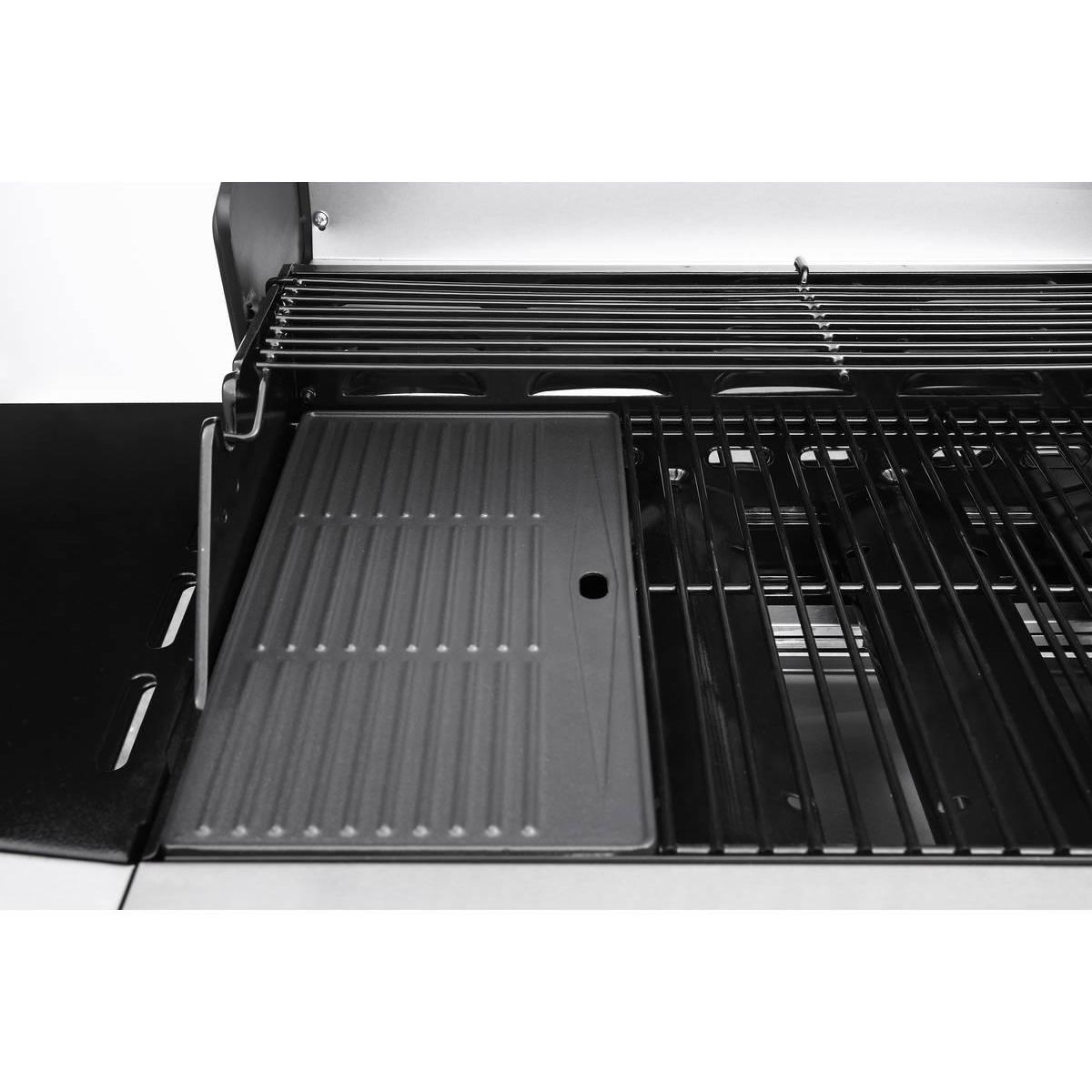 Habitat et Jardin Barbecue Gaz  Bingo 4  - 4 brûleurs dont 1 latéral - 14kW + Housse protection - Argenté