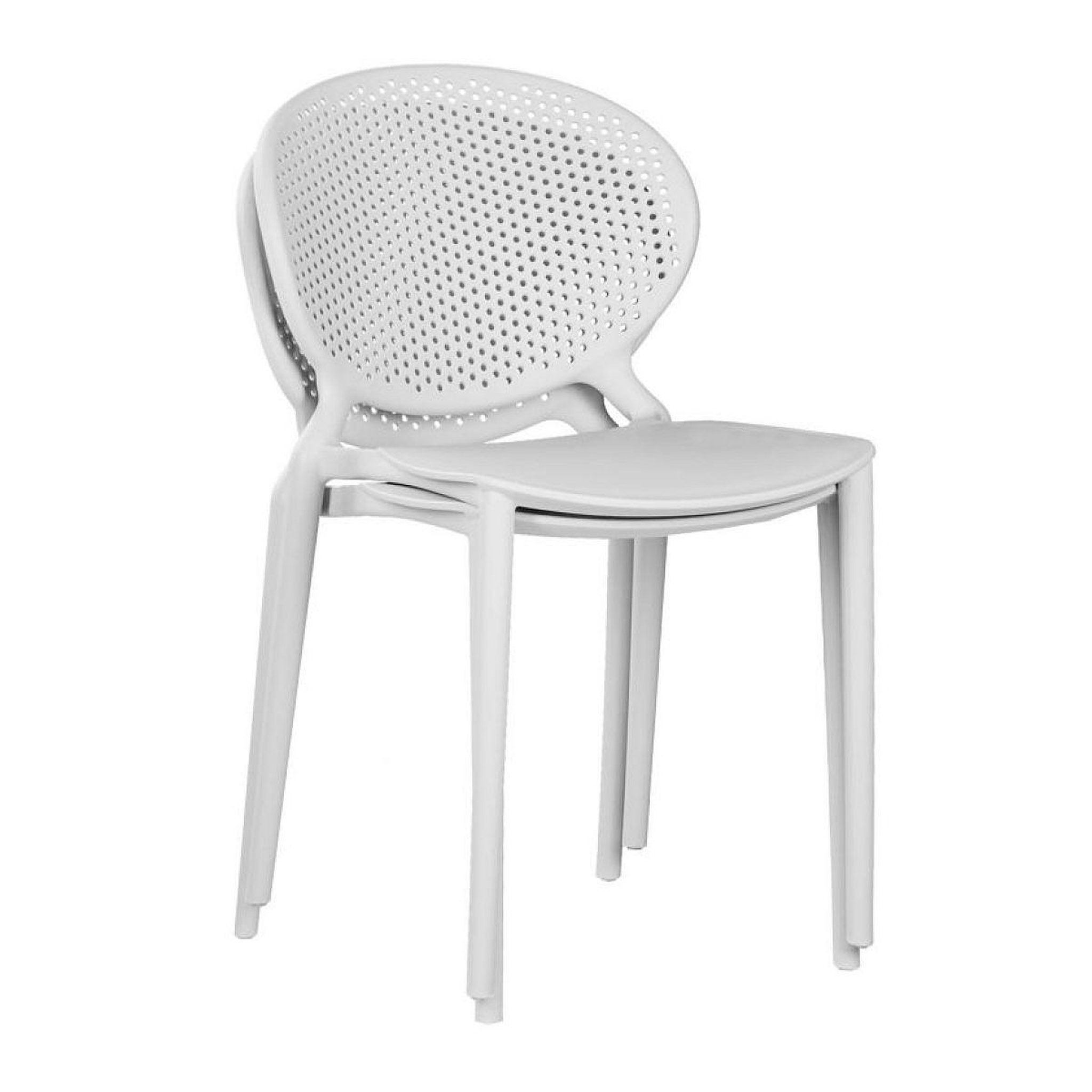 Voir la diapositive 3 : HomeStyle4U Chaise de jardin moderne lot 4 chaises gris