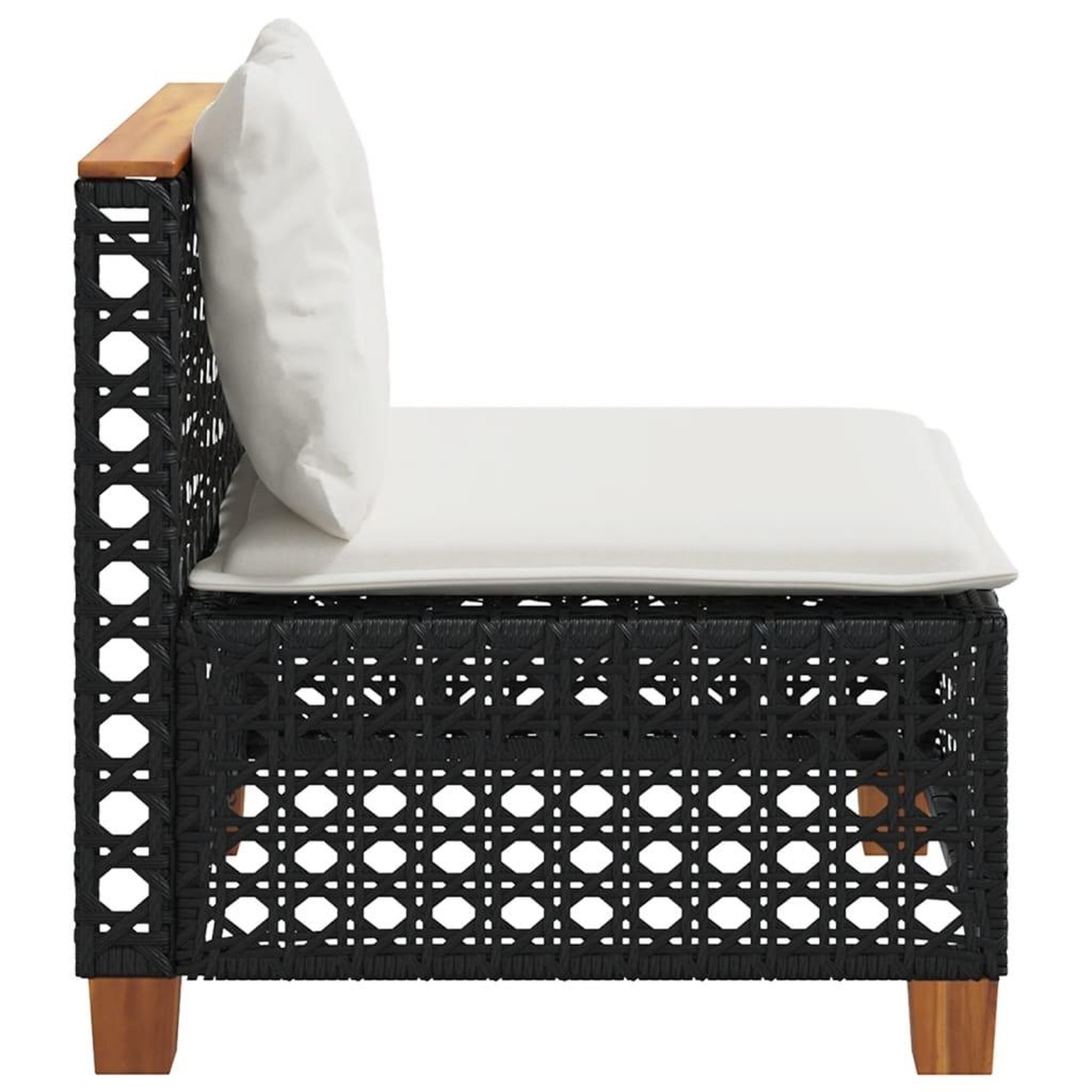 Voir la diapositive 5 : VIDAXL Canape de jardin sans accoudoirs coussins noir resine tressee