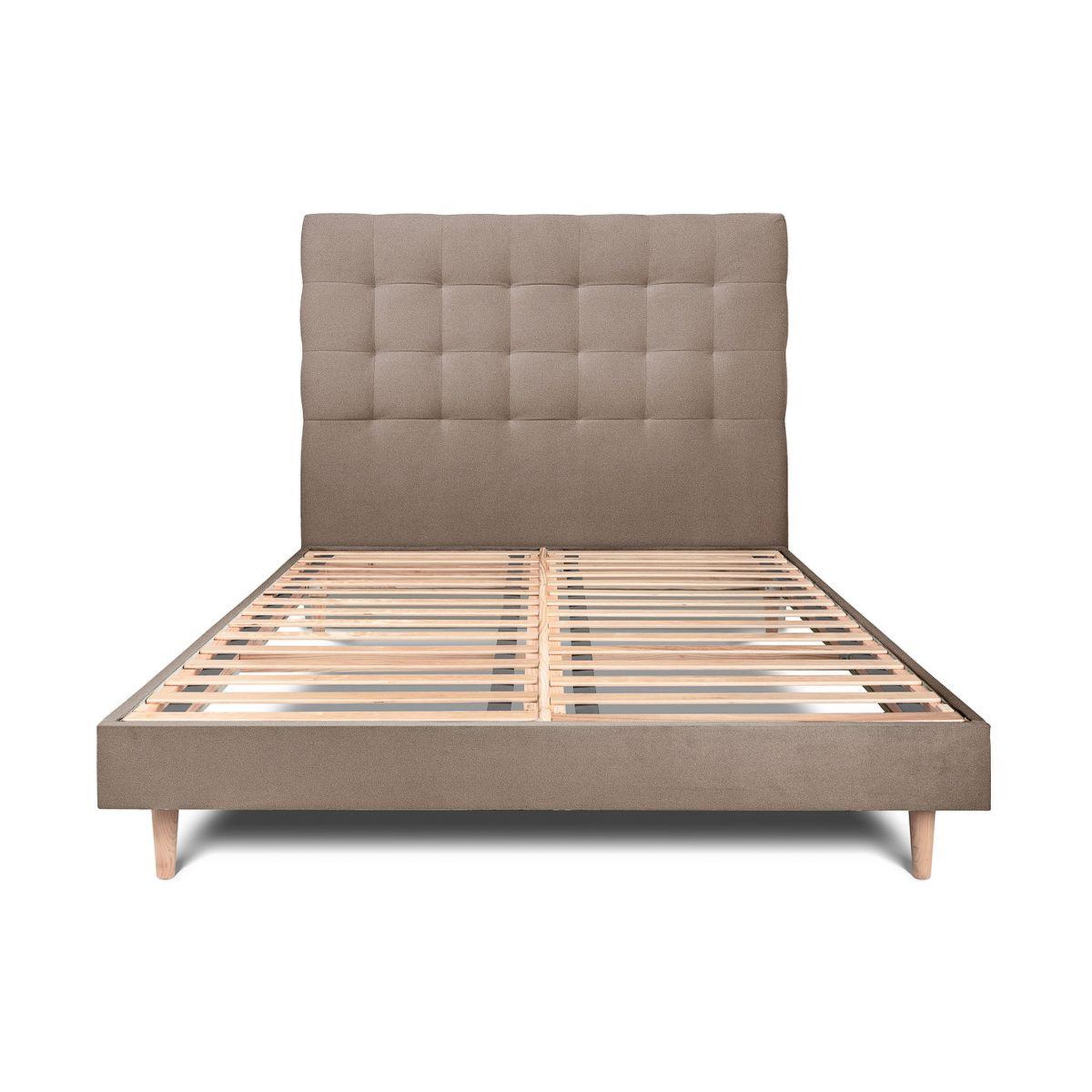 Voir la diapositive 1 : Sommeil de Plomb Lit avec tête de lit capitonnée velours et sommier kit - Hauteur totale : 29cm