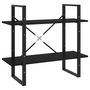 Voir la diapositive 2 : VIDAXL Bibliotheque a 2 niveaux Noir 80x30x70 cm Bois de pin massif