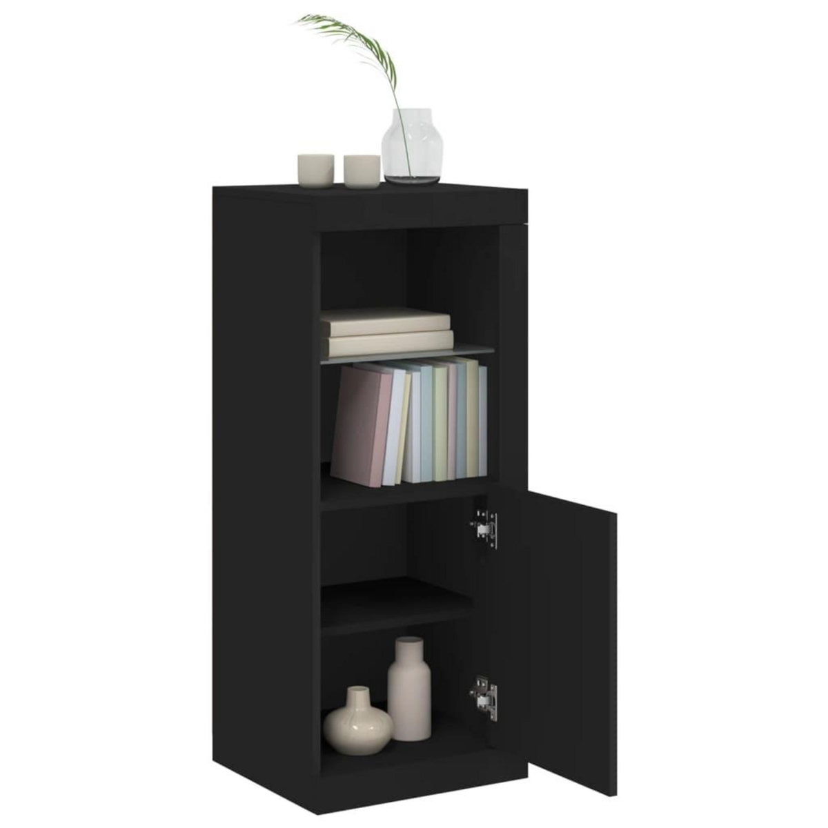 VIDAXL Buffet avec lumieres LED noir 41x37x100 cm