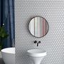 Voir la diapositive 6 : HOMCOM Miroir mural rond dia. 50 cm - 2 étagères - cadre métal noir