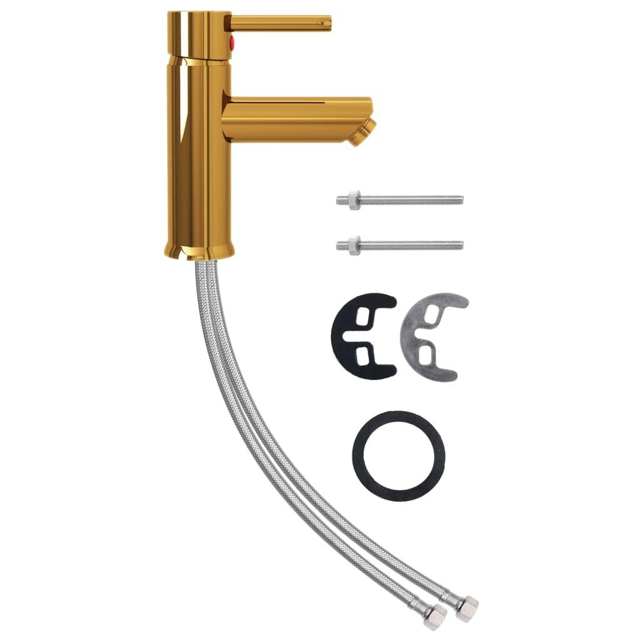 Voir la diapositive 2 : VIDAXL Robinet de lavabo de salle de bain Dore 130x176 mm