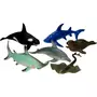  6 poisson animal mer requin dauphin orque plastique jouet