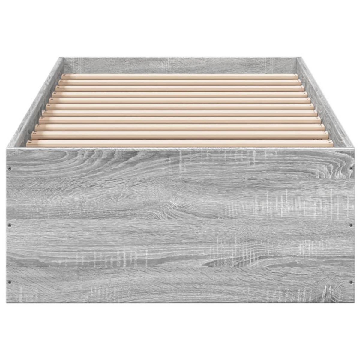 VIDAXL Cadre de lit sans matelas sonoma gris 75x190 cm