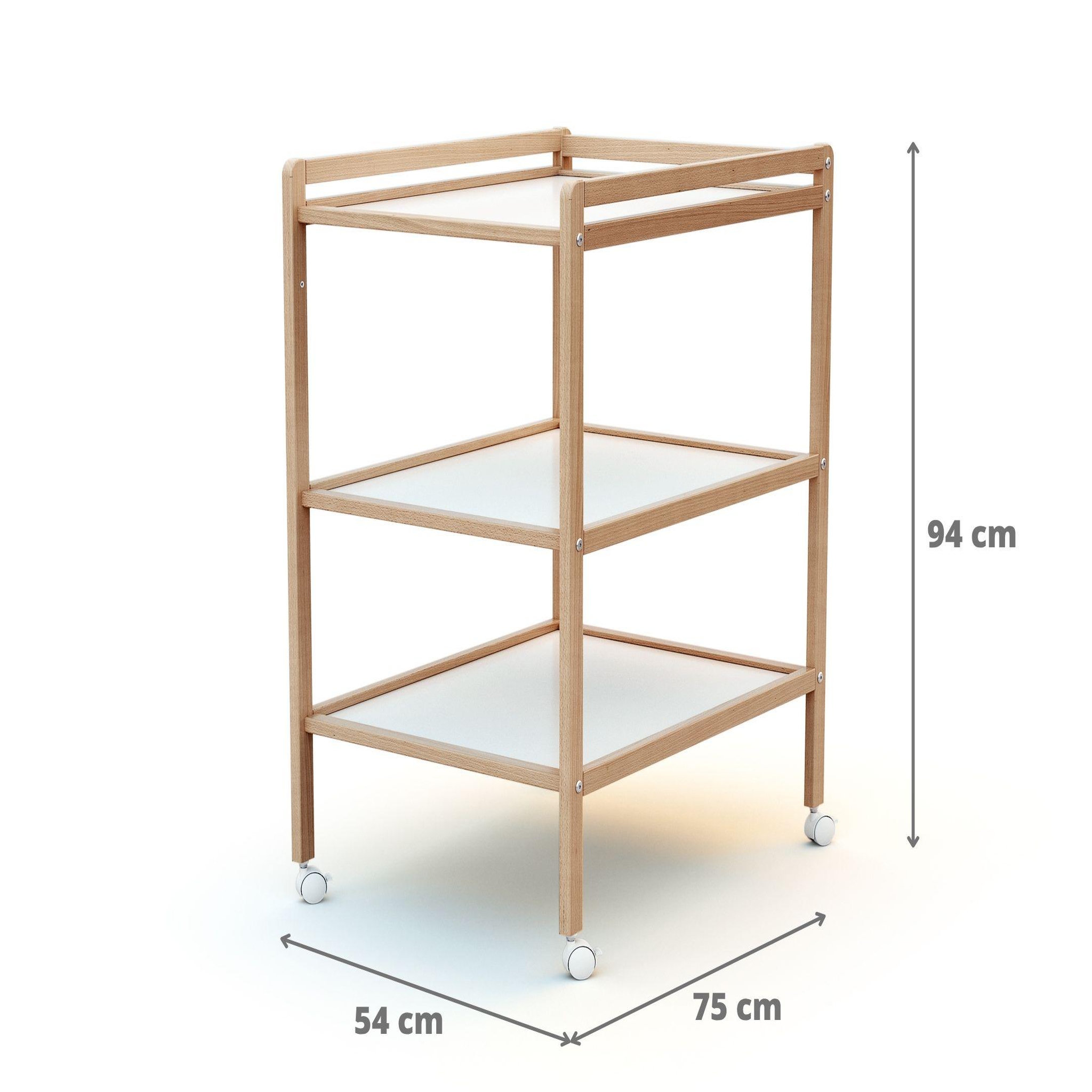 Voir la diapositive 4 : AT4 Table à langer 2 étagères ESSENTIEL en bois