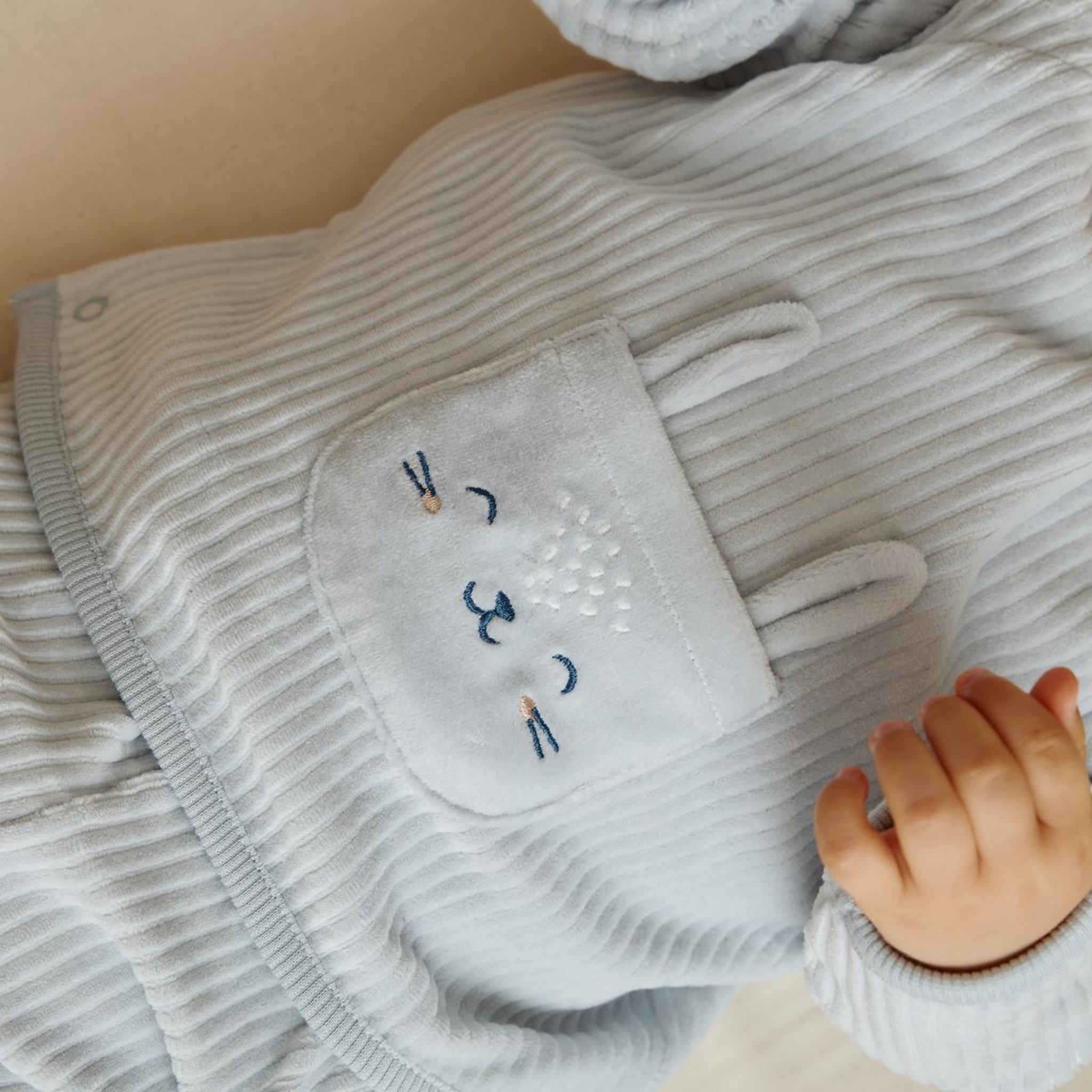 Voir la diapositive 6 : PETIT BEGUIN Ensemble sweat et pantalon bébé en velours voix lactée