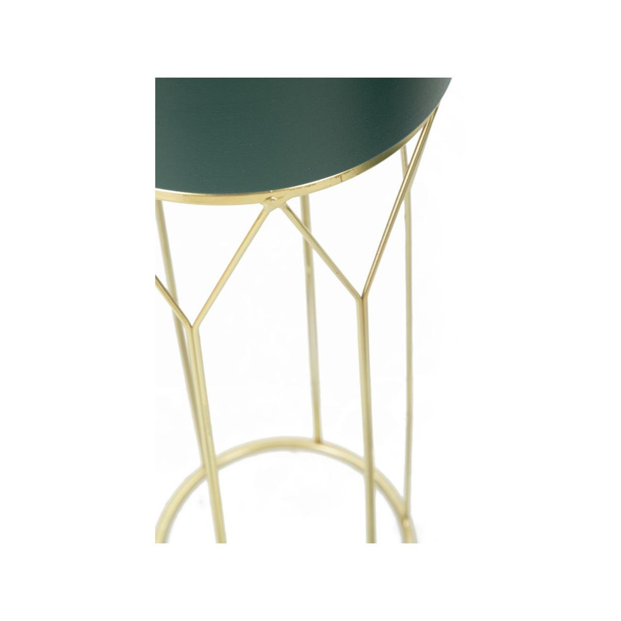 Voir la diapositive 4 : Paris Prix Lot de 2 cache-pots sur pied   grent stand   70cm vert & or