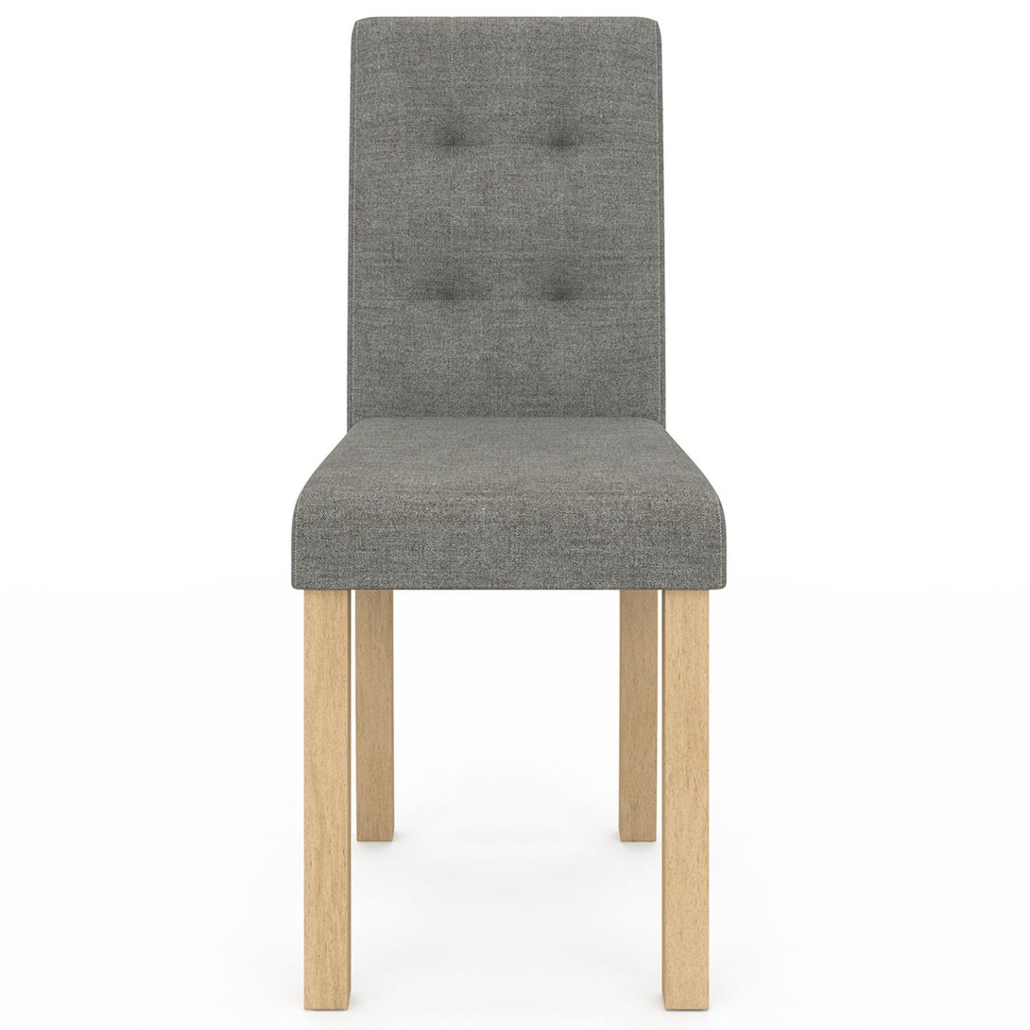 Voir la diapositive 3 : ID MARKET Lot de 6 chaises polga capitonnées grises pour salle à manger