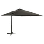 VIDAXL Parasol de jardin en porte-a-faux avec mat et lumieres LED