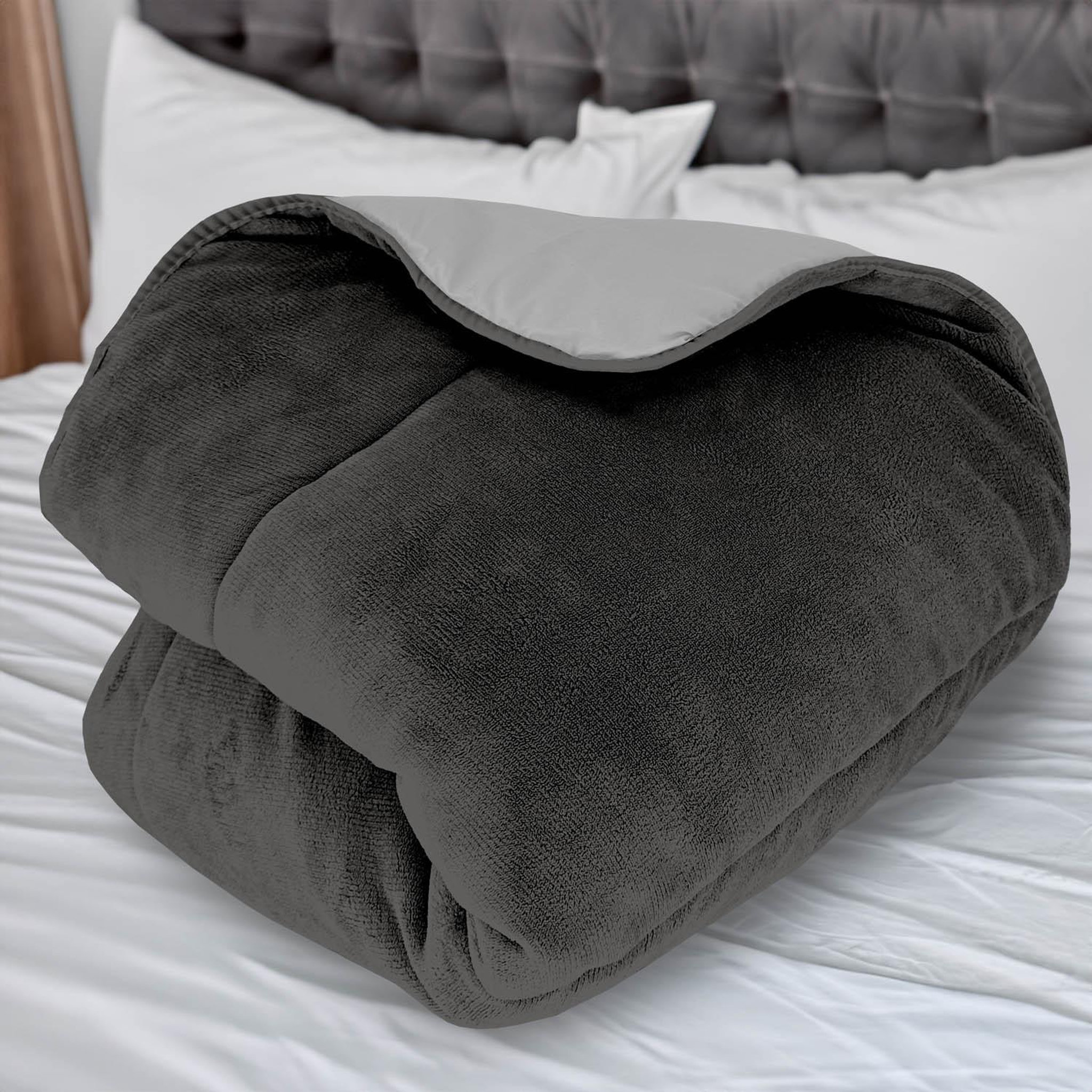 Intemporel Couette doublée polaire microfibre bicolore, par soleil d'ocre