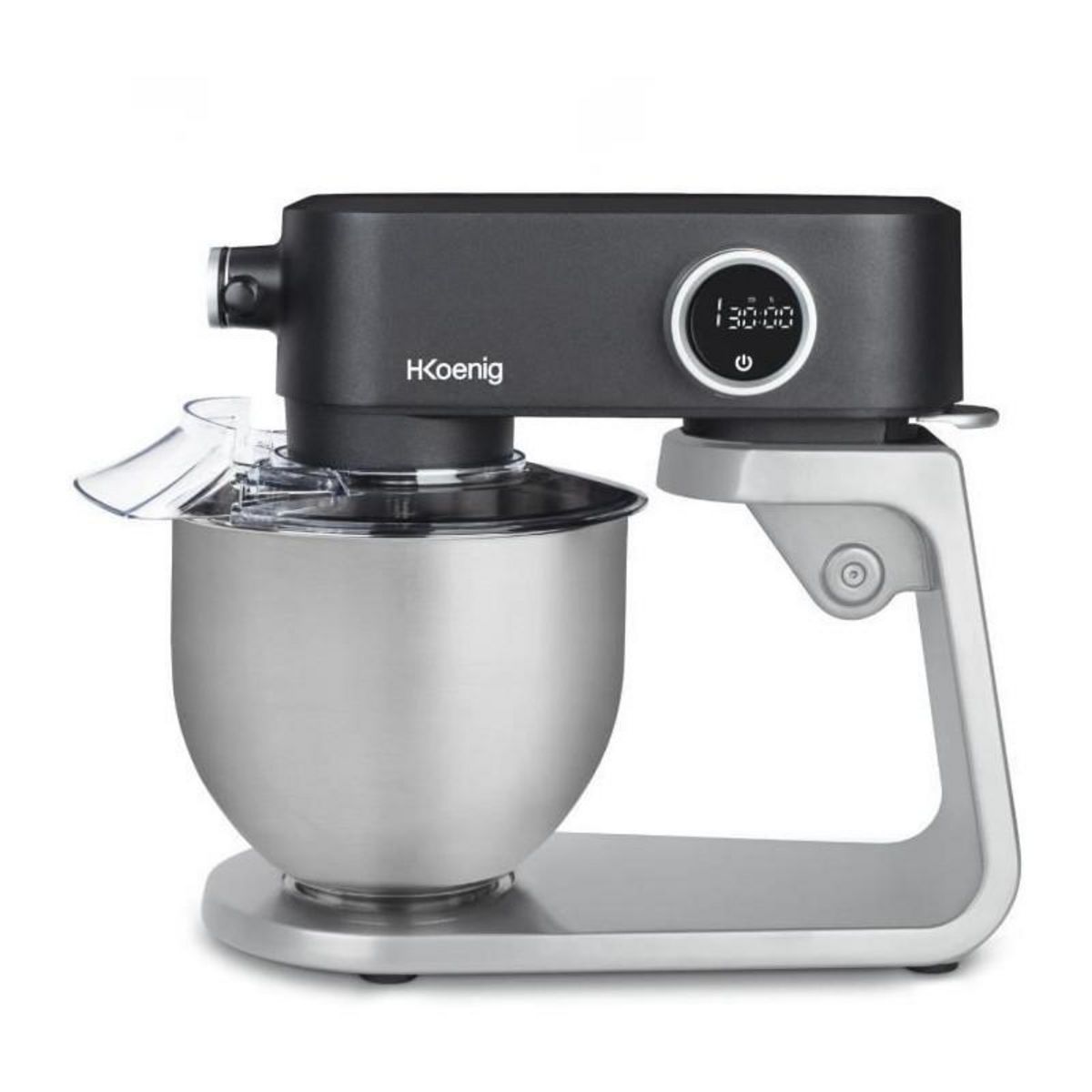 HKOENIG Robot pâtissier - H.Koenig - KM120 - 800 W - Bol inox 5 L - 8 vitesses - Gris mat et argent