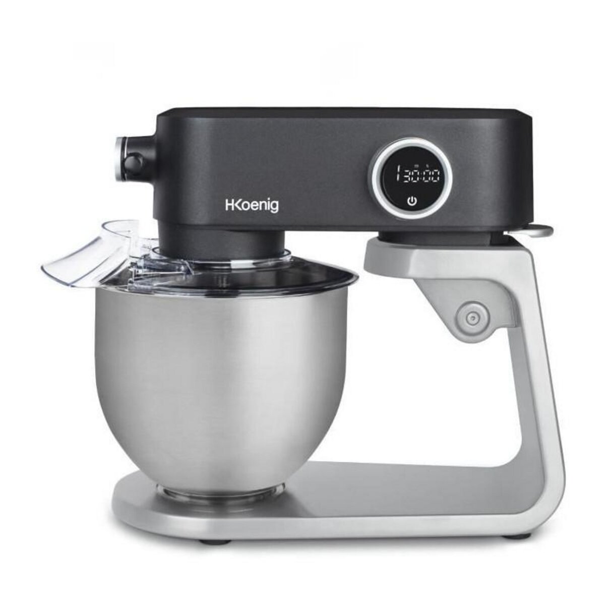 HKOENIG Robot pâtissier - H.Koenig - KM120 - 800 W - Bol inox 5 L - 8 vitesses - Gris mat et argent