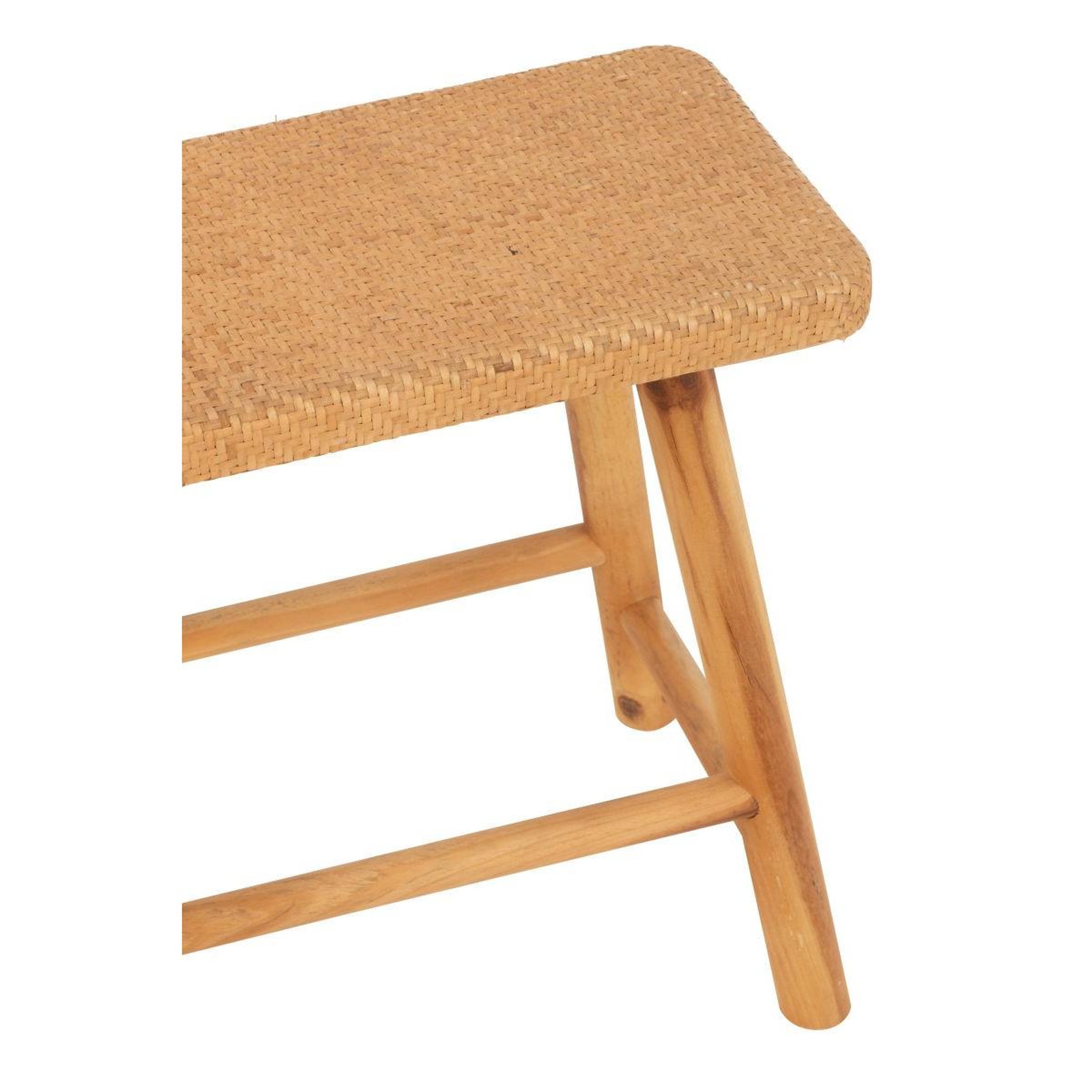Voir la diapositive 4 : J-LINE Tabouret cannage en rotin  malinda  46cm naturel