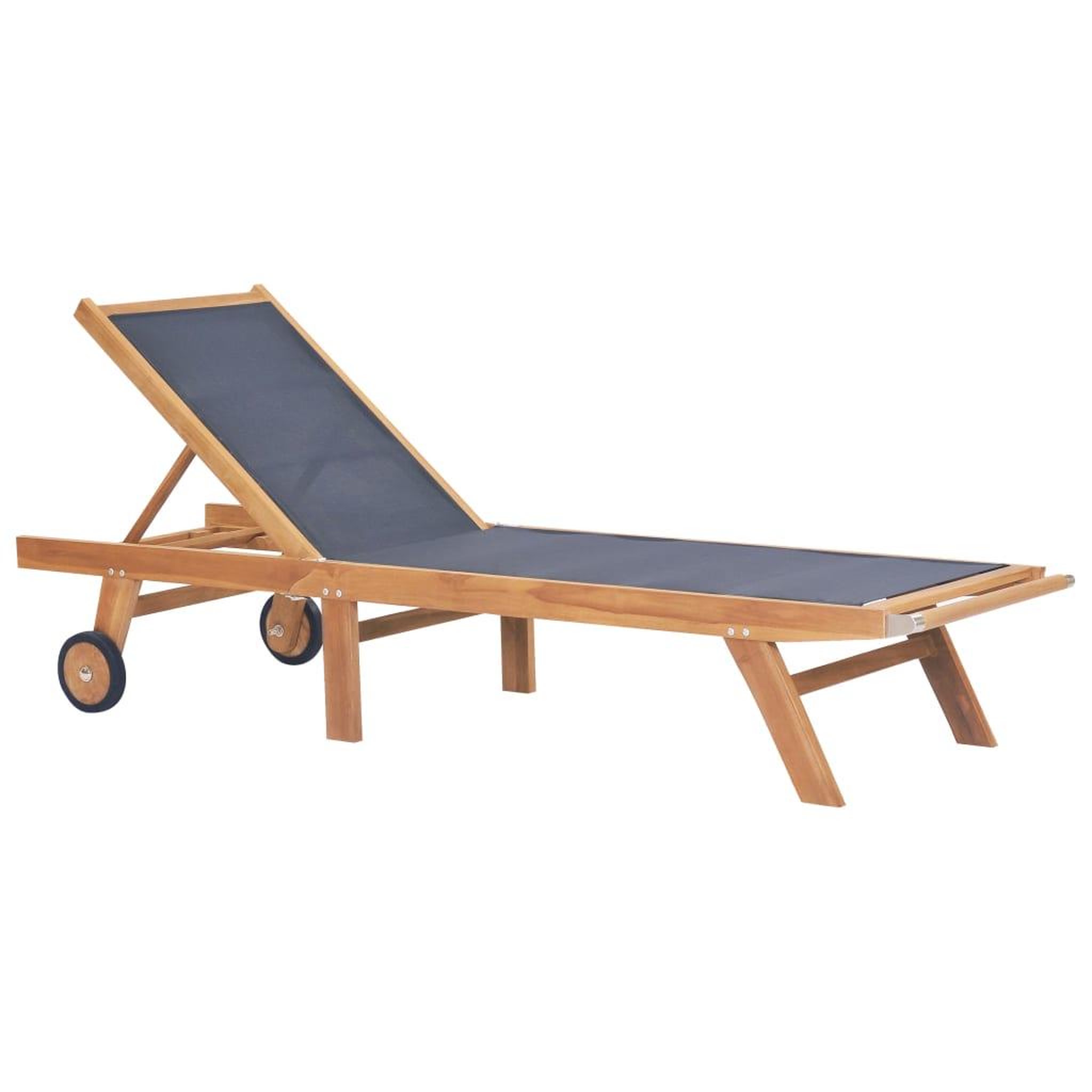Voir la diapositive 2 : VIDAXL Chaises longues pliables et roulettes lot de 2 teck textilene