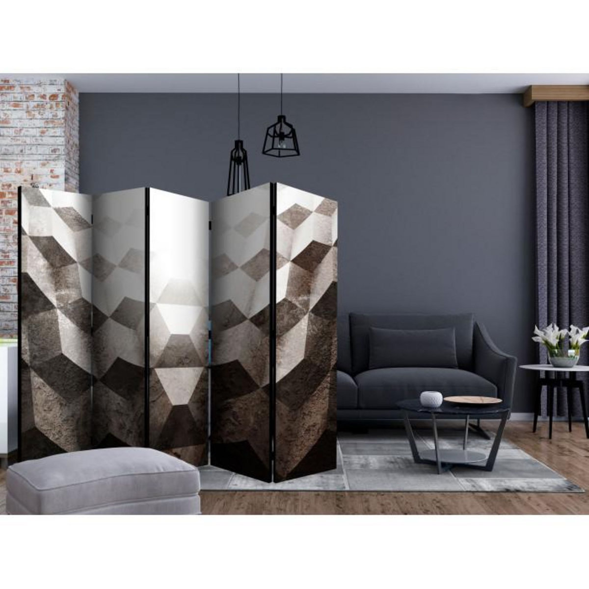 Paris Prix Paravent 5 Volets  Light in the Tunnel  172x225cm