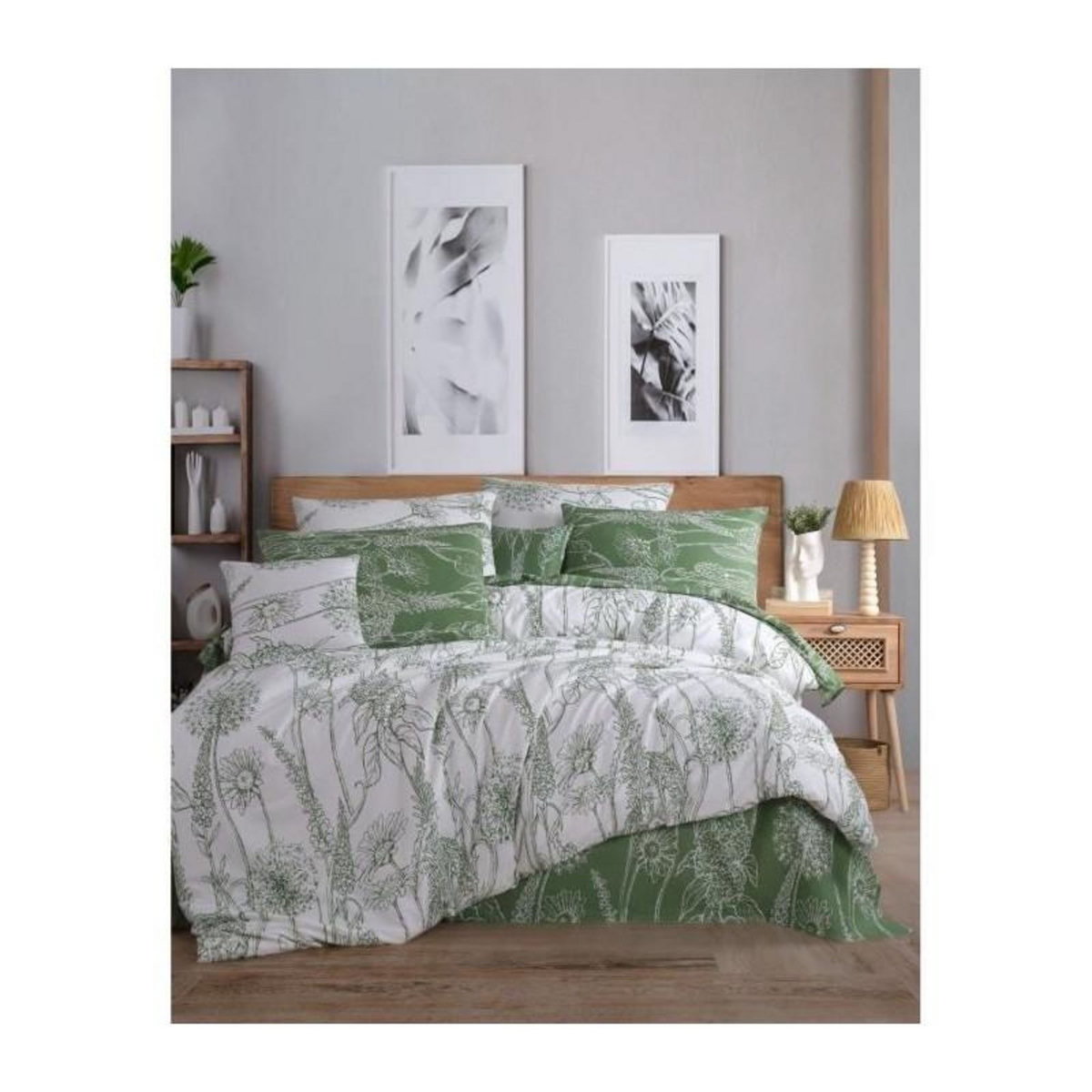 GENERIQUE Parure de lit - 1 housse de couette 220 x 240 cm + 2 taies d'oreiller 60 x 60 cm - 100% coton renforcé - Blanc