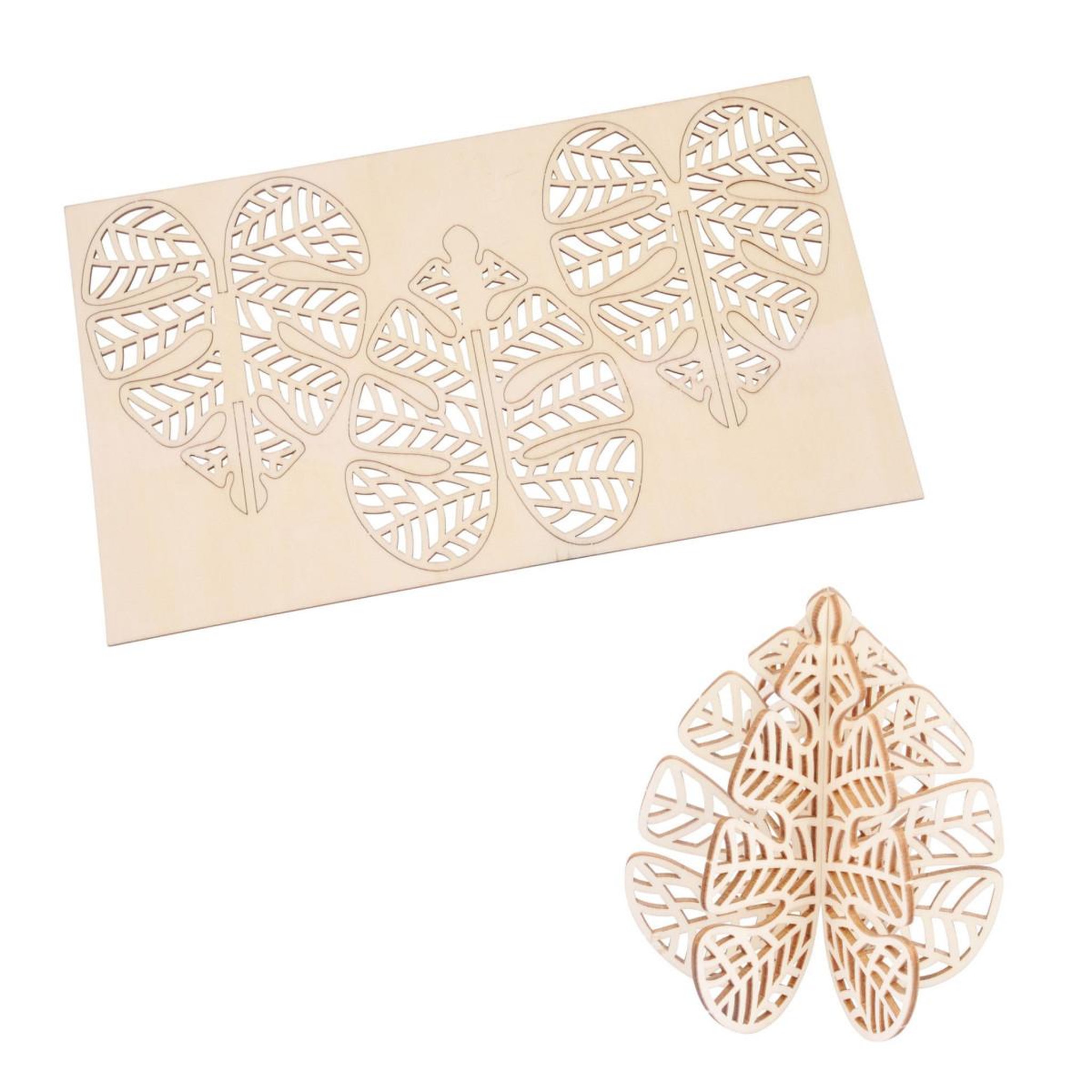 HOMEA Puzzle 3D à Personnaliser  Feuille  29cm Naturel