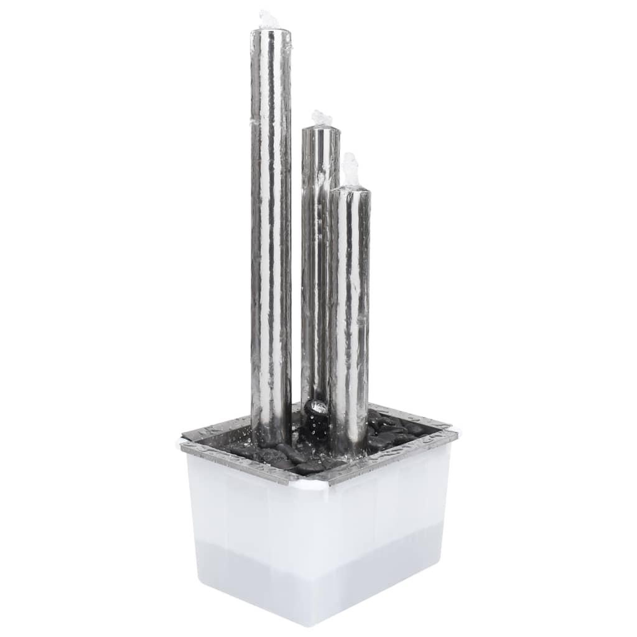 Voir la diapositive 4 : VIDAXL Fontaine de jardin Argente 48x34x88 cm Acier inoxydable