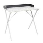 Paris Prix Bureau Design Effet  Terrazzo  80cm Blanc & Gris