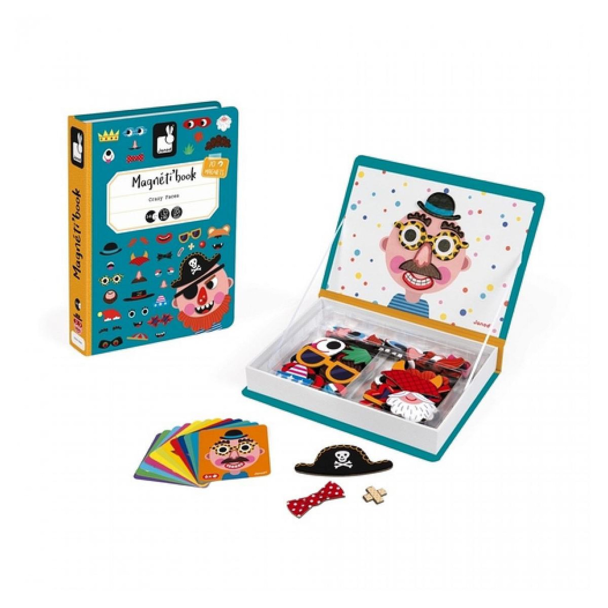 Voir la diapositive 2 : Juratoys-Janod Magneti'Book Crazy Faces garcon