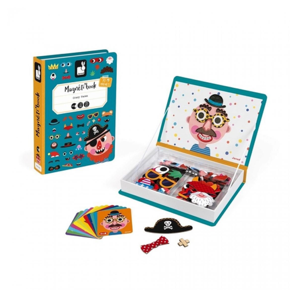 Juratoys-Janod Magneti'Book Crazy Faces garcon