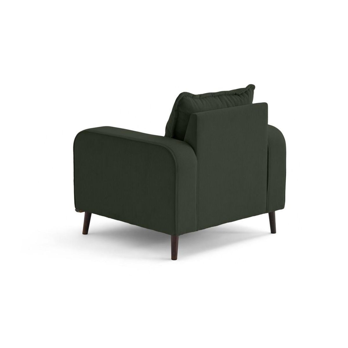 LISA DESIGN Albane - fauteuil en velours côtelé pieds bois foncé
