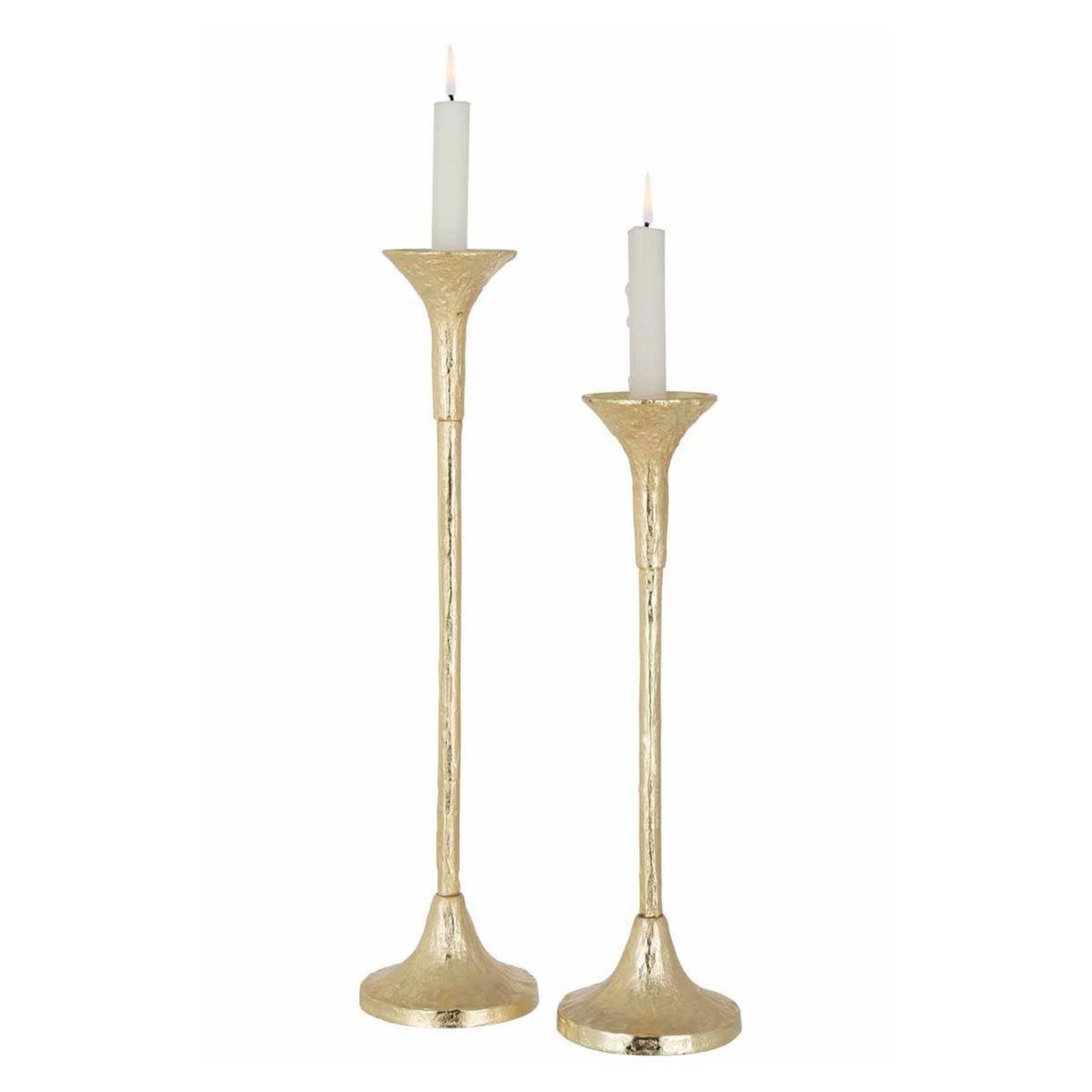 Voir la diapositive 2 : J-LINE Lot de 2 Chandeliers Design  Marie  47cm Or Mat