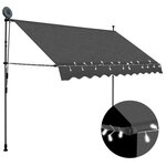 VIDAXL Auvent manuel retractable avec LED 300 cm Anthracite