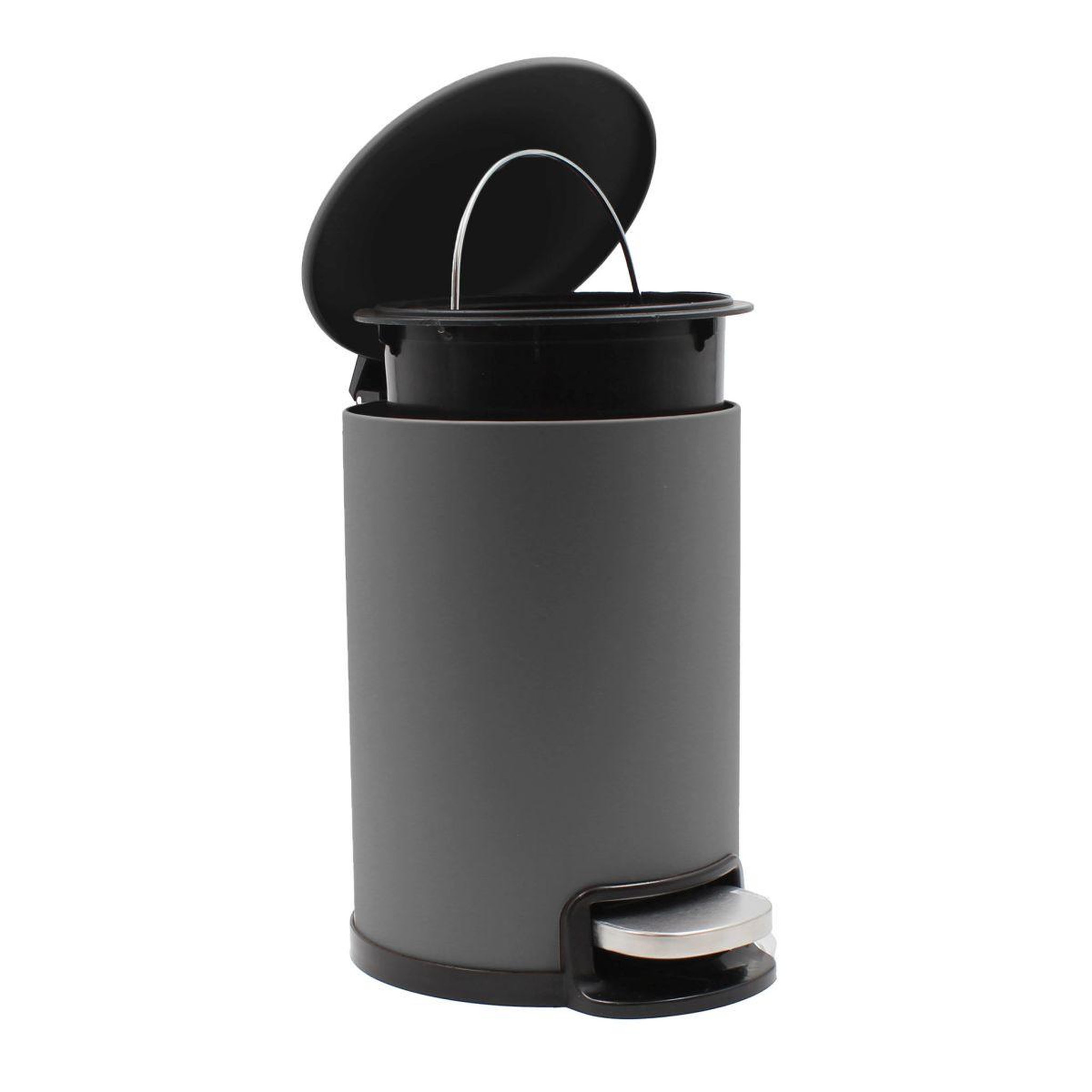 Voir la diapositive 4 : Douceur d'Intérieur Poubelle de salle de bain en métal  metaline  3l anthracite