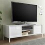 NOUVOMEUBLE Meuble TV 140 cm design blanc brillant SALEM
