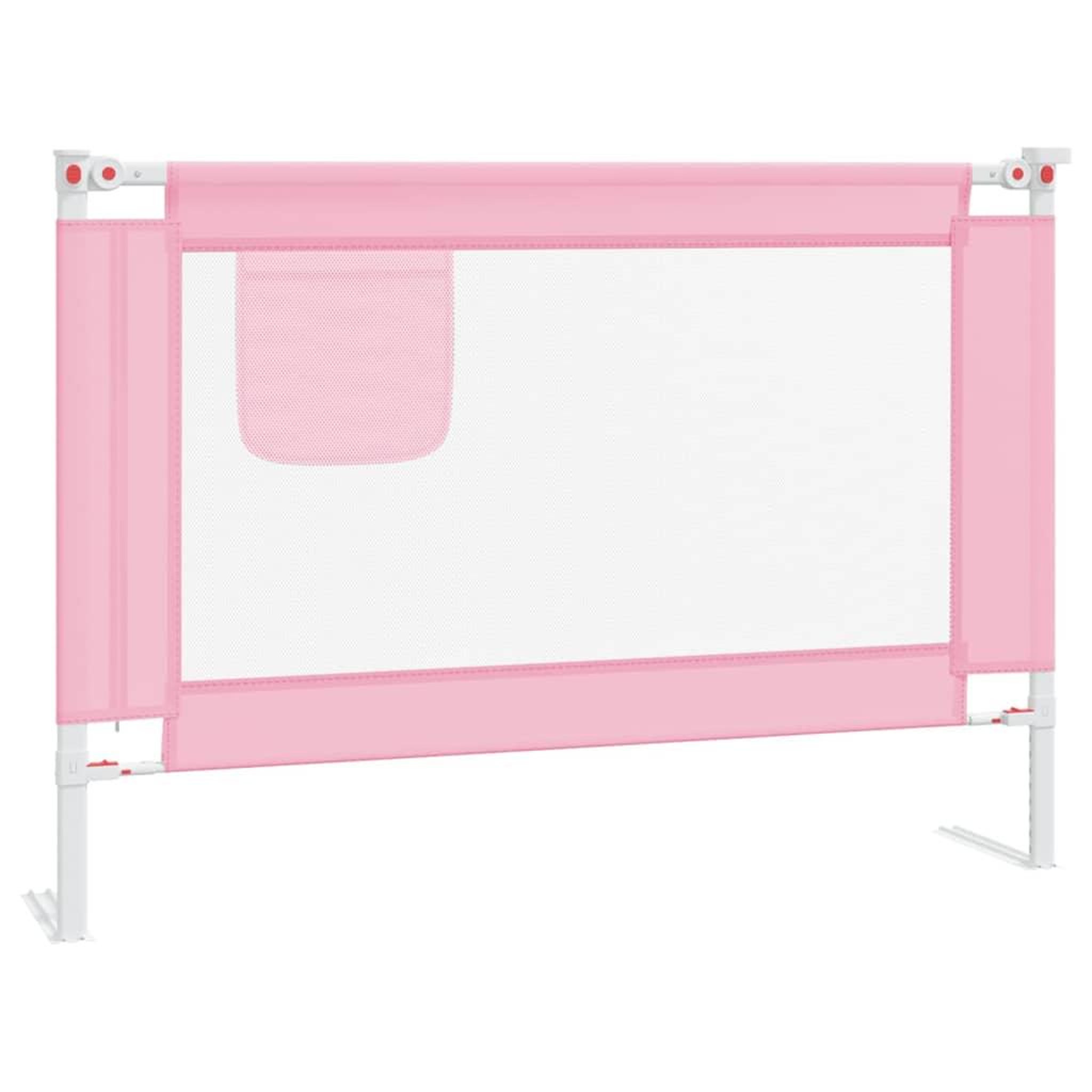Voir la diapositive 2 : VIDAXL Barriere de securite de lit enfant Rose 90x25 cm Tissu