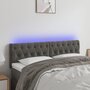 Voir la diapositive 1 : VIDAXL Tete de lit a LED Gris fonce 144x7x78/88 cm Velours