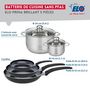 Voir la diapositive 2 : ELO Ensemble de 3 Poêles de cuisson 20, 28 et 32 cm et 2 faitouts 14 et 24 cm Elo Prima Brillant