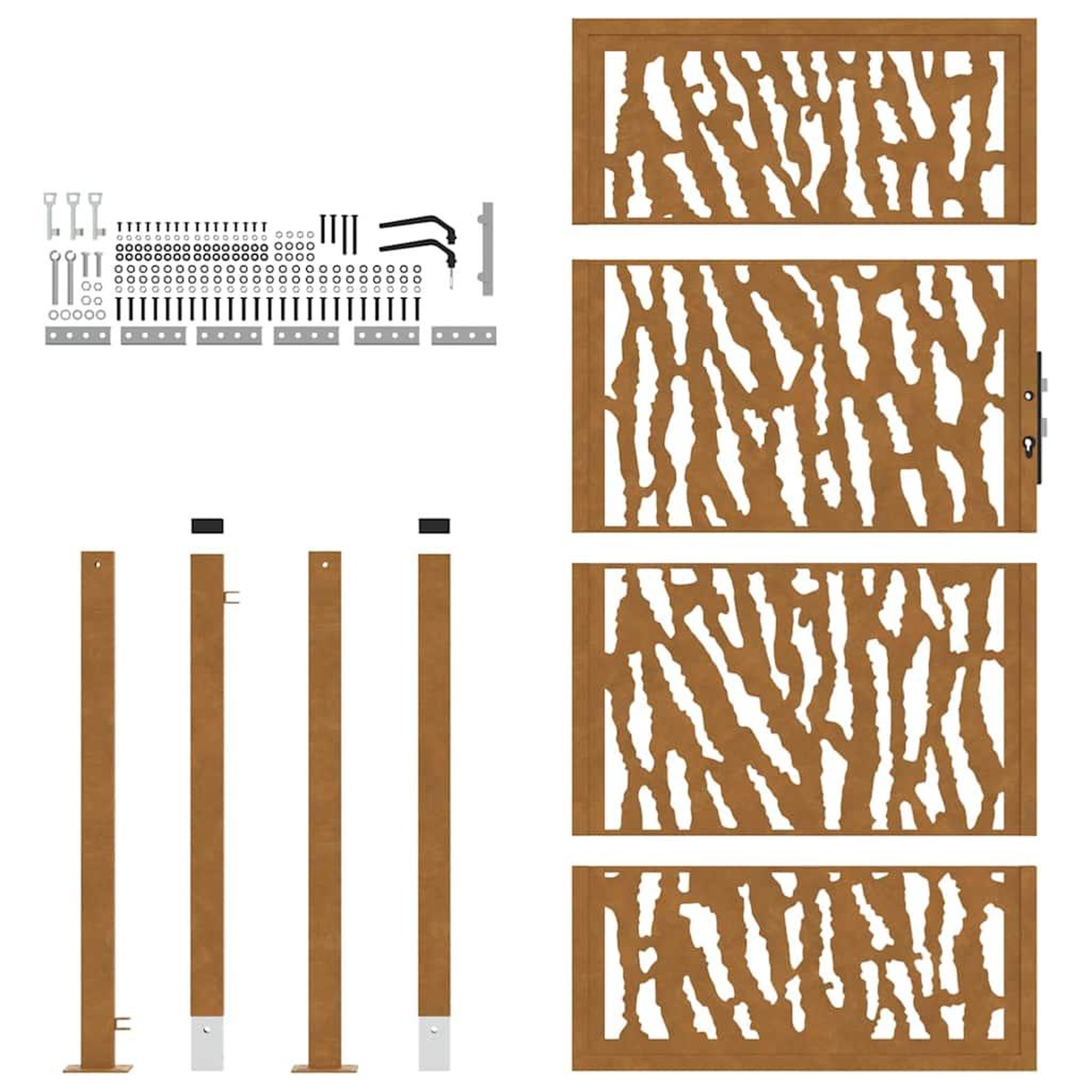 Voir la diapositive 5 : VIDAXL Porte de jardin acier resistant aux intemperies design traces