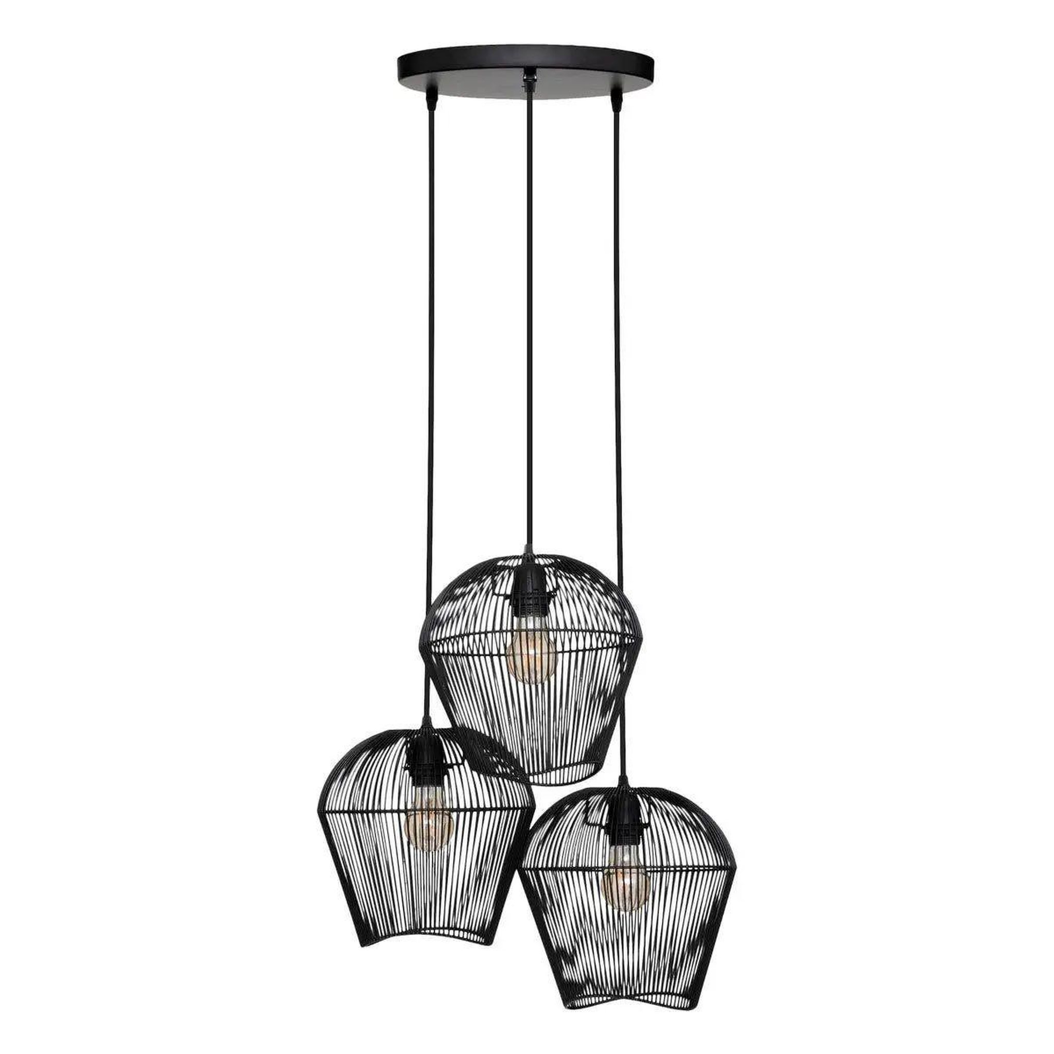 ATMOSPHERA Lampe suspension 3 têtes  jena  26cm noir