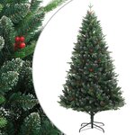 VIDAXL Sapin de Noël artificiel a charnieres avec baies rouges 240 cm