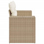 Voir la diapositive 5 : VIDAXL Canape de jardin avec coussins 2 places beige resine tressee