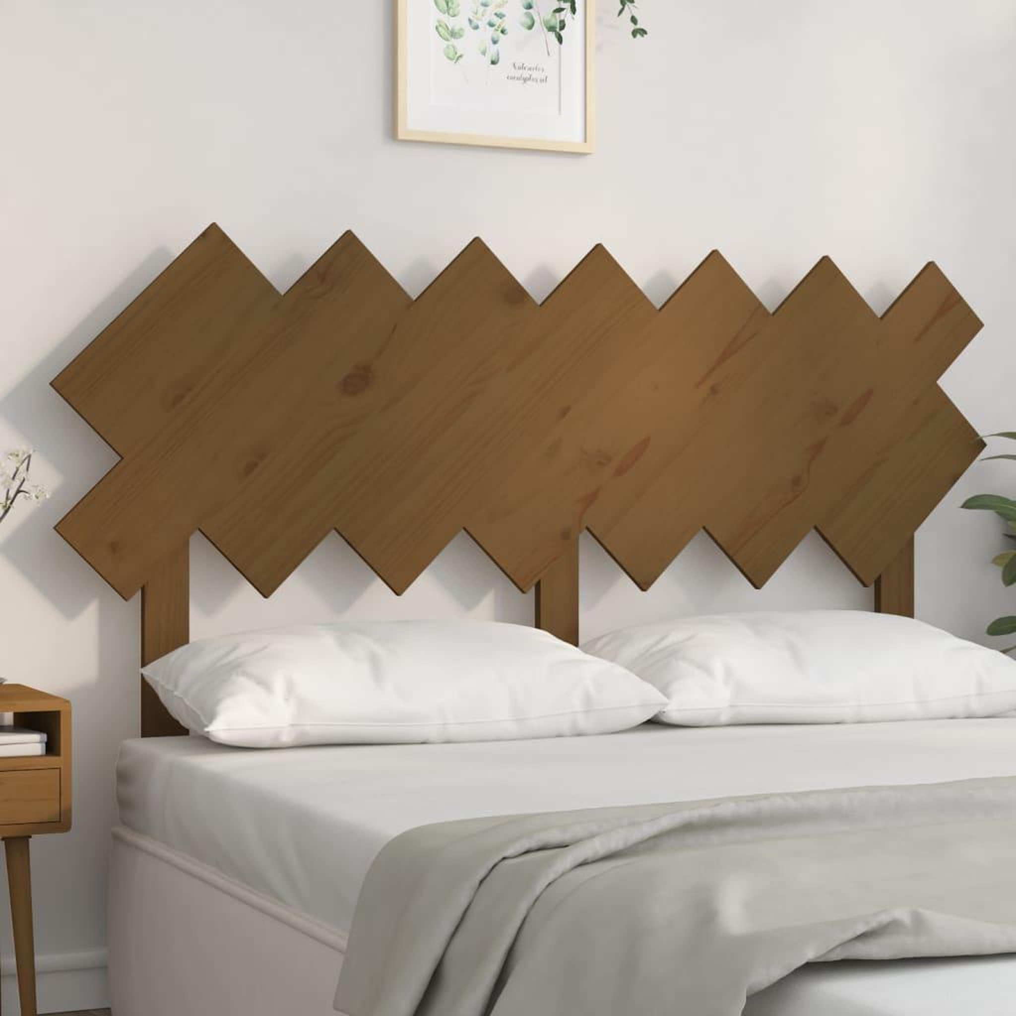 Voir la diapositive 1 : VIDAXL Tete de lit Marron miel 141x3x80,5 cm Bois massif de pin