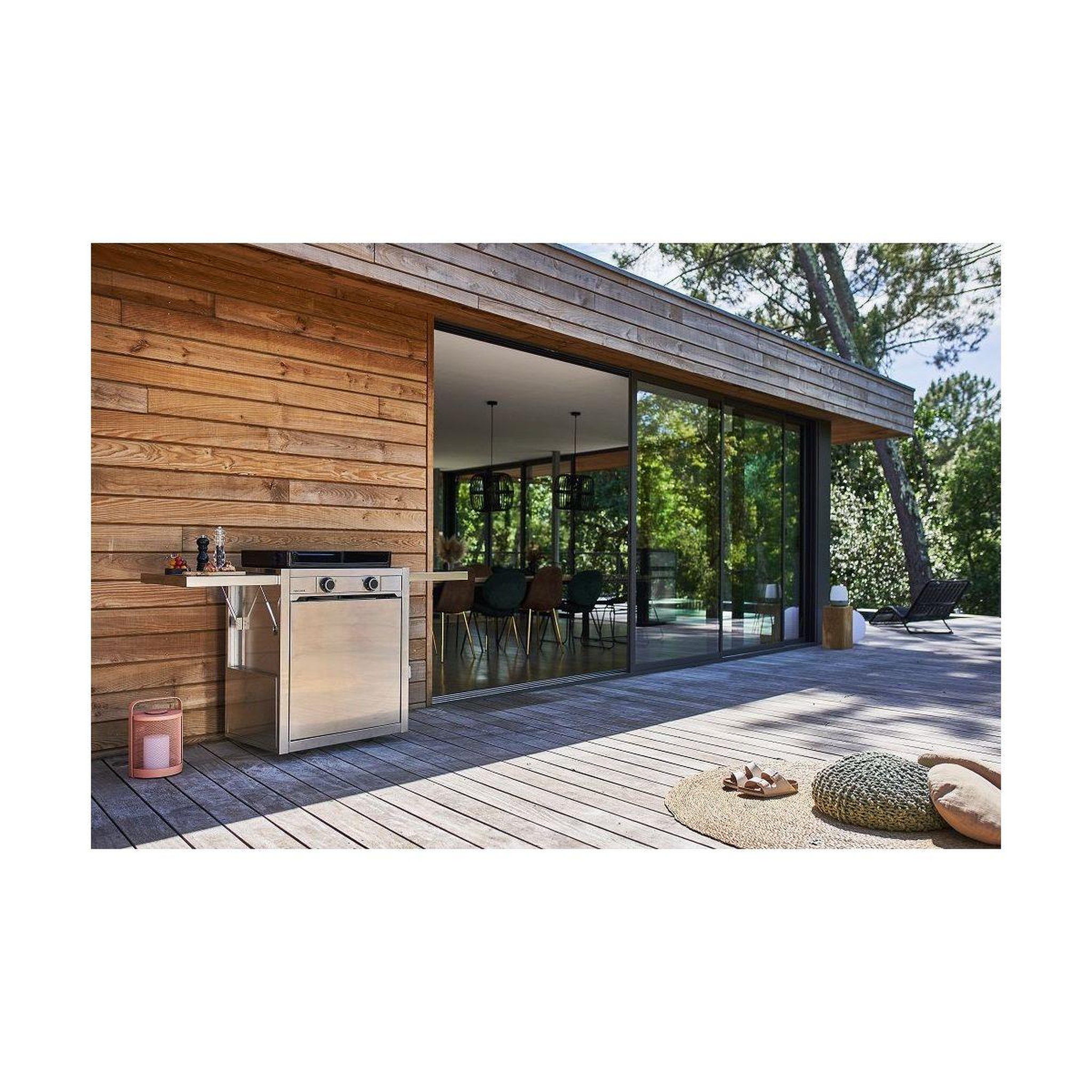 Voir la diapositive 2 : FORGE ADOUR Chariot plancha ch mif 60 en inox fermé compatible plancha modern 60