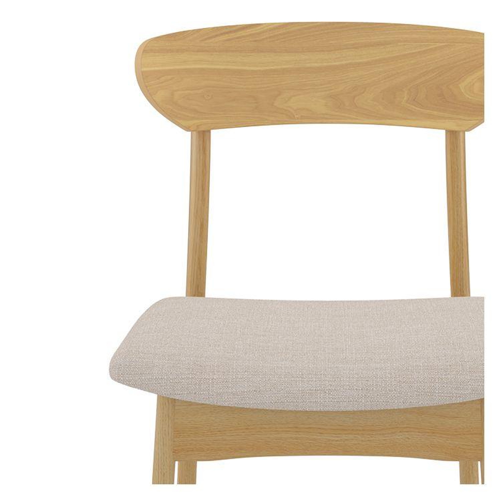 Voir la diapositive 6 : MAISON PAVANE Lot de 2 chaises en tissu beige et bois clair-lana