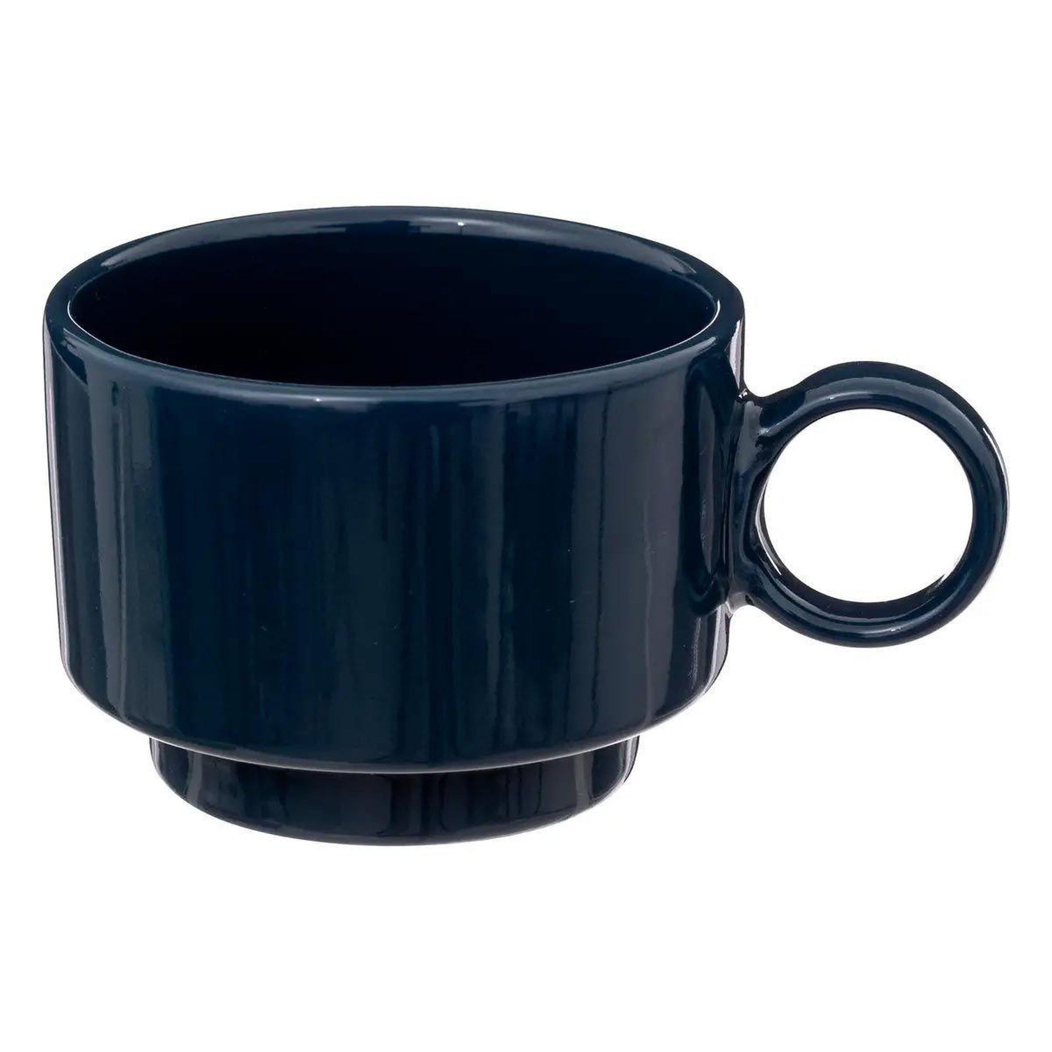 Voir la diapositive 2 : SECRET DE GOURMET Lot de 4 tasses à café  anne  10cl bleu encre