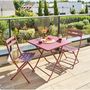 Voir la diapositive 2 : HESPERIDE Table de jardin pliante carrée 2 places GREENSBORO - Lie de vin