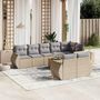 Voir la diapositive 1 : VIDAXL Salon de jardin avec coussins 9 pcs beige resine tressee