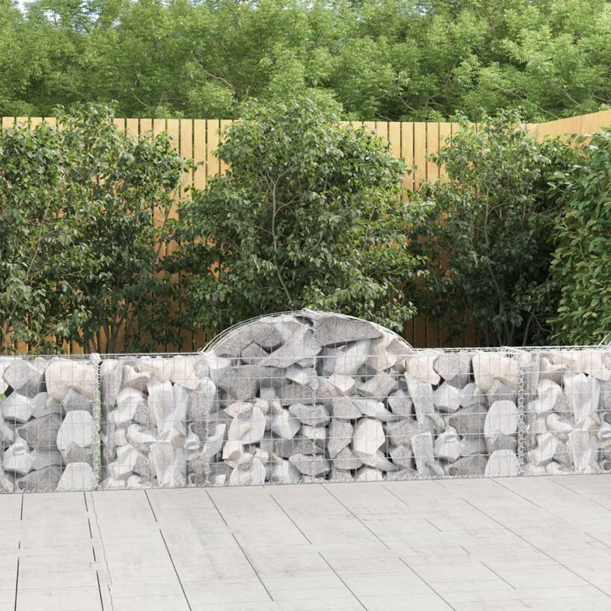 VIDAXL Paniers a gabions arques 30 pcs 200x30x60/80 cm Fer galvanise