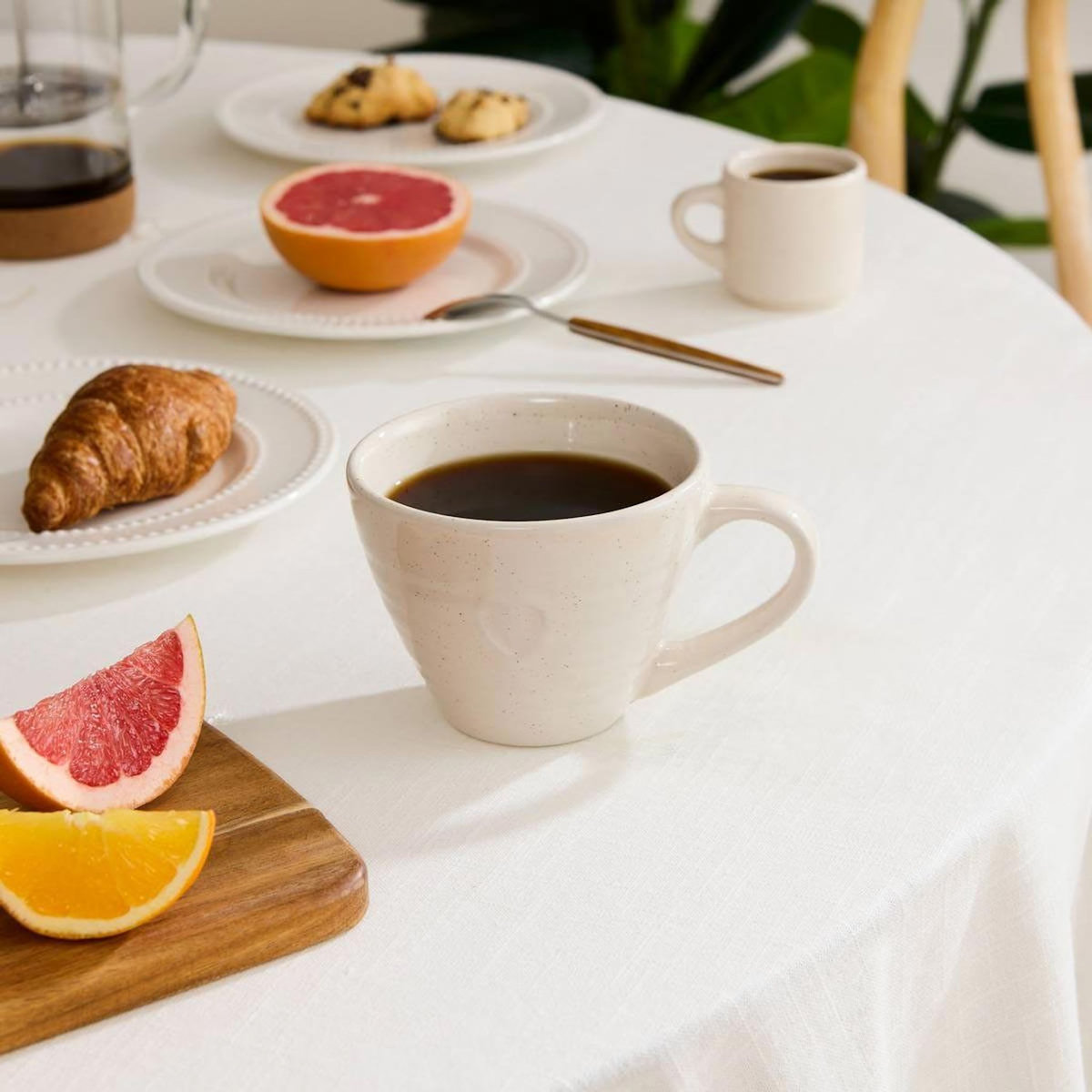 SECRET DE GOURMET Lot de 6 Mugs en Céramique  Adèle  38cl Blanc