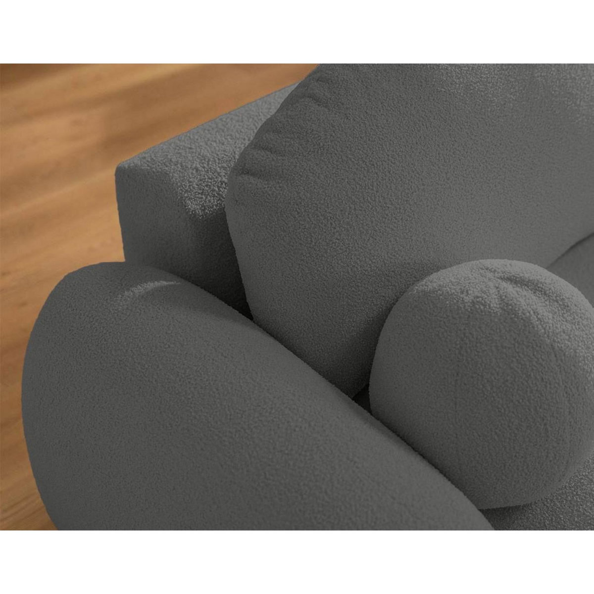 BEST MOBILIER Berenice - canapé d'angle droit 4 places convertible avec coffre en tissu bouclette