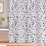 FORNORD Rideau de douche 180x180 cm Terrazo