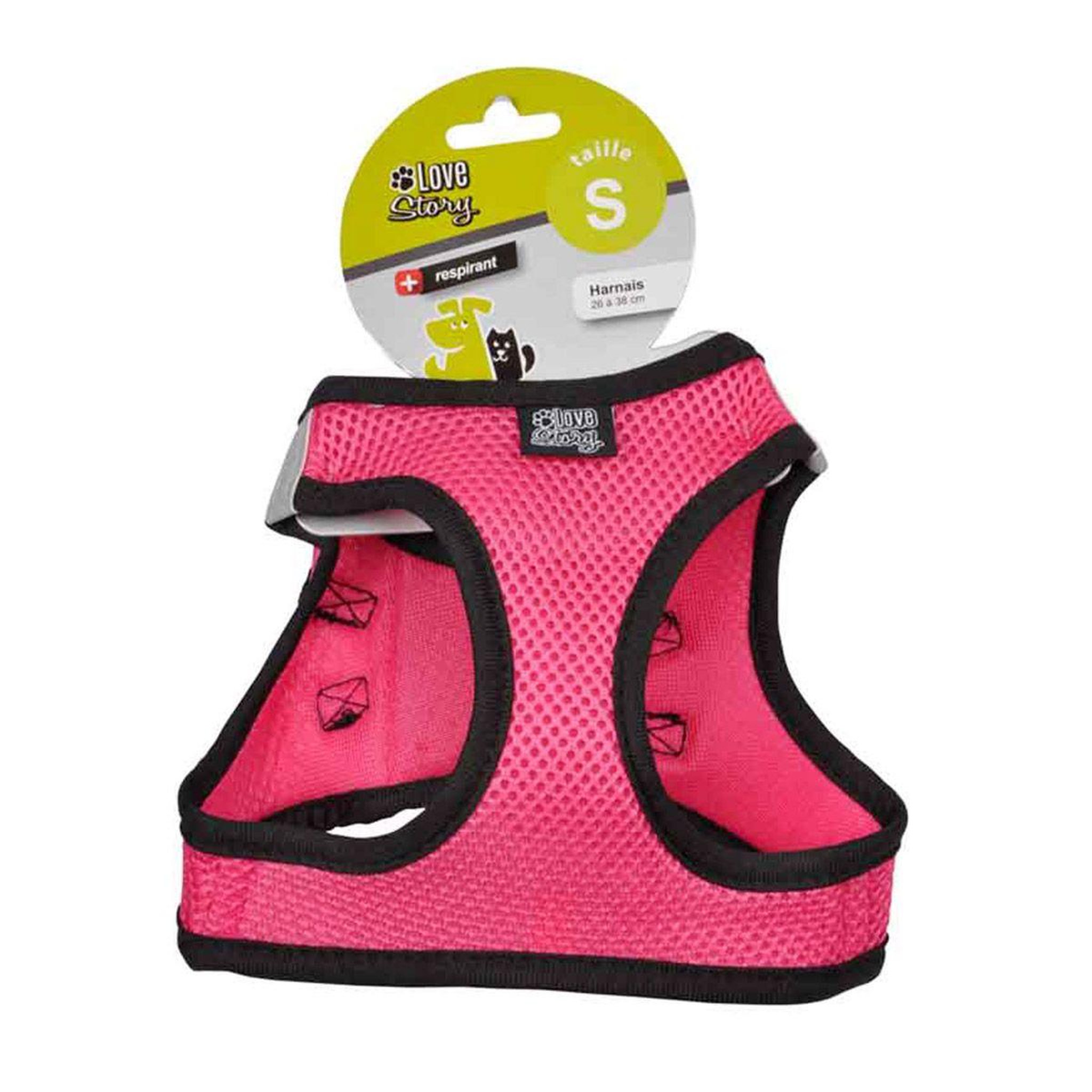 Voir la diapositive 3 : HOMEA Harnais pour chien  mesh  26-38cm rose